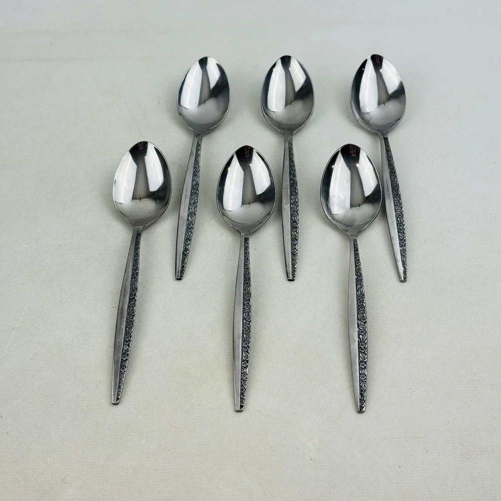 Bouquet by Coventry Teaspoon Set of 6 JH Stainless Japan Floral Flatware